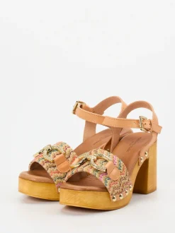 Konstantin Starke – Plateausandalen aus Veloursleder multi