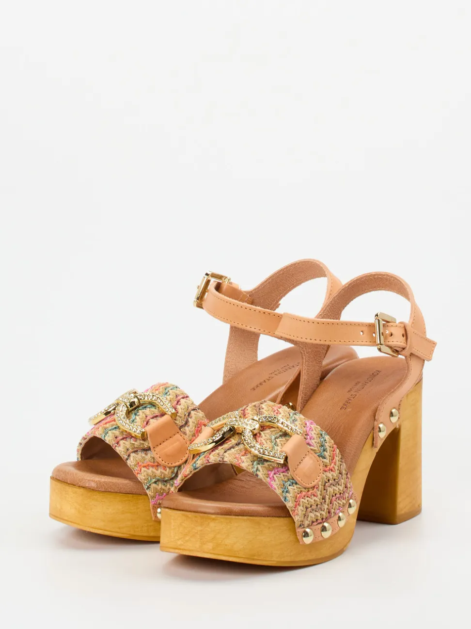 Konstantin Starke – Plateausandalen aus Veloursleder multi