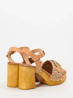 Konstantin Starke – Plateausandalen aus Veloursleder multi