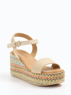 Konstantin Starke – Plateau-Sandalen aus Veloursleder beige