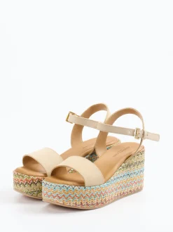 Konstantin Starke – Plateau-Sandalen aus Veloursleder beige