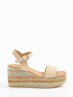 Konstantin Starke – Plateau-Sandalen aus Veloursleder beige