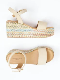 Konstantin Starke – Plateau-Sandalen aus Veloursleder beige