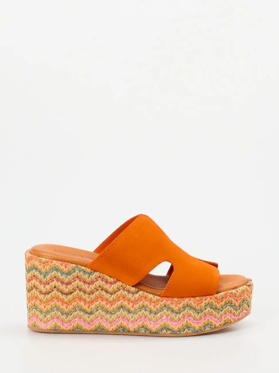 Konstantin Starke – Plateau-Pantolette aus Veloursleder Orange