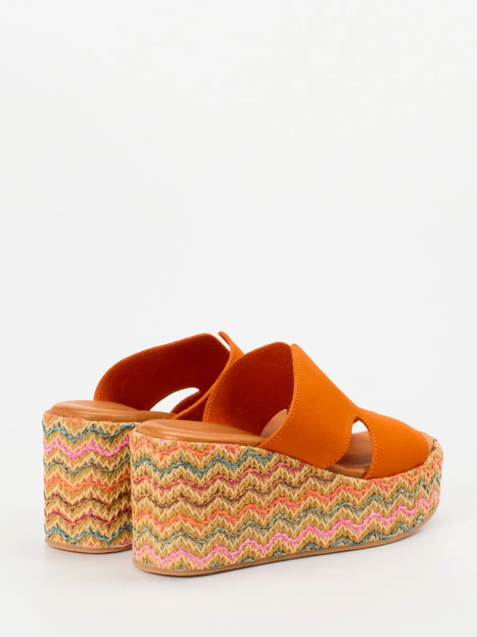 Konstantin Starke – Plateau-Pantolette aus Veloursleder Orange