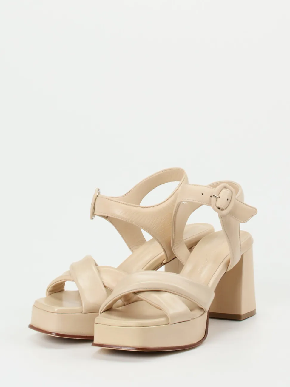 Konstantin Starke – Plateau-Sandaletten aus Lammleder beige