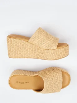 Konstantin Starke – Plateau-Pantoletten aus Synthetik in Beige