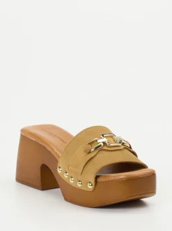 Konstantin Starke – Plateau-Mules aus Veloursleder cognac