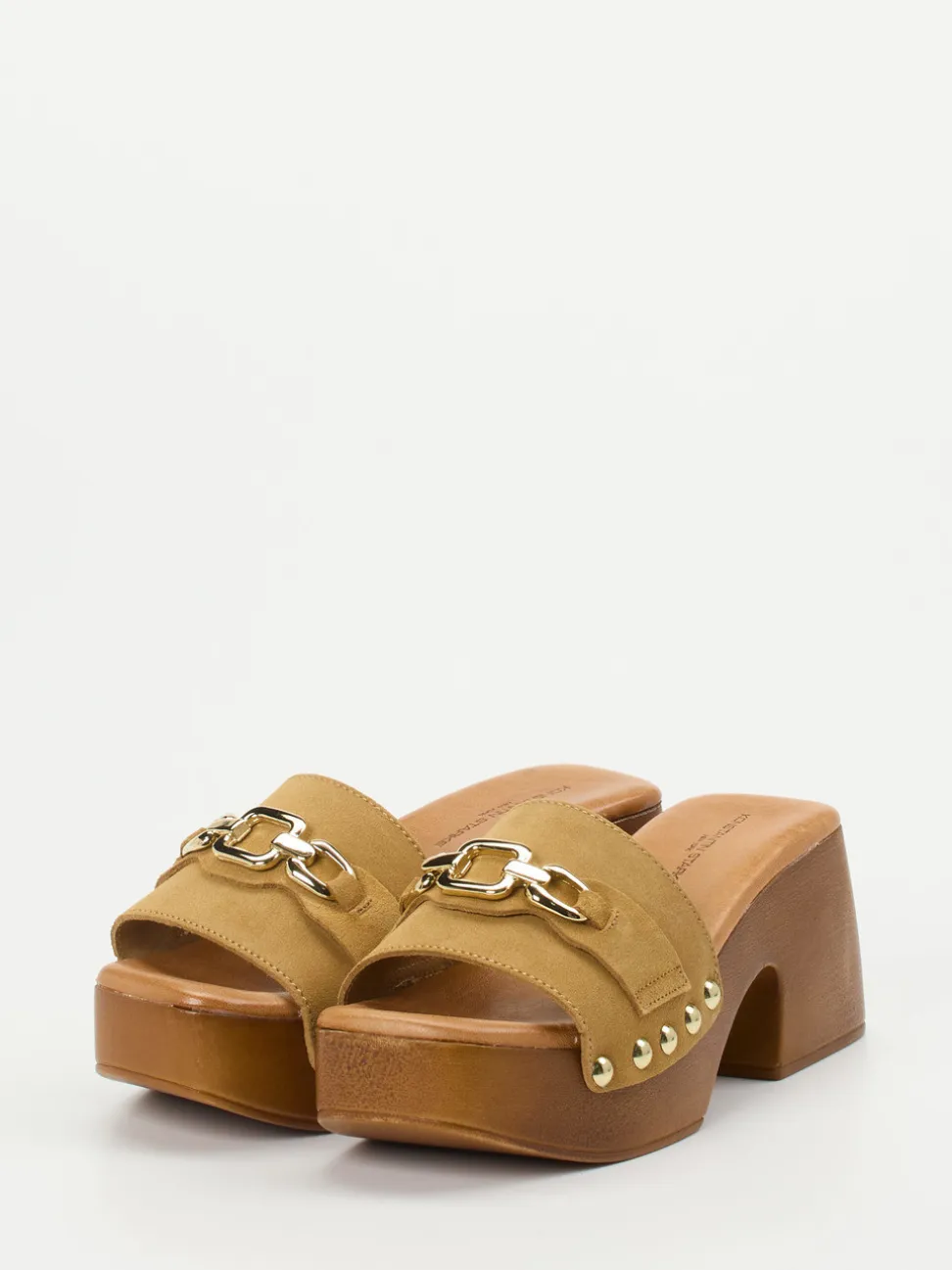 Konstantin Starke – Plateau-Mules aus Veloursleder cognac