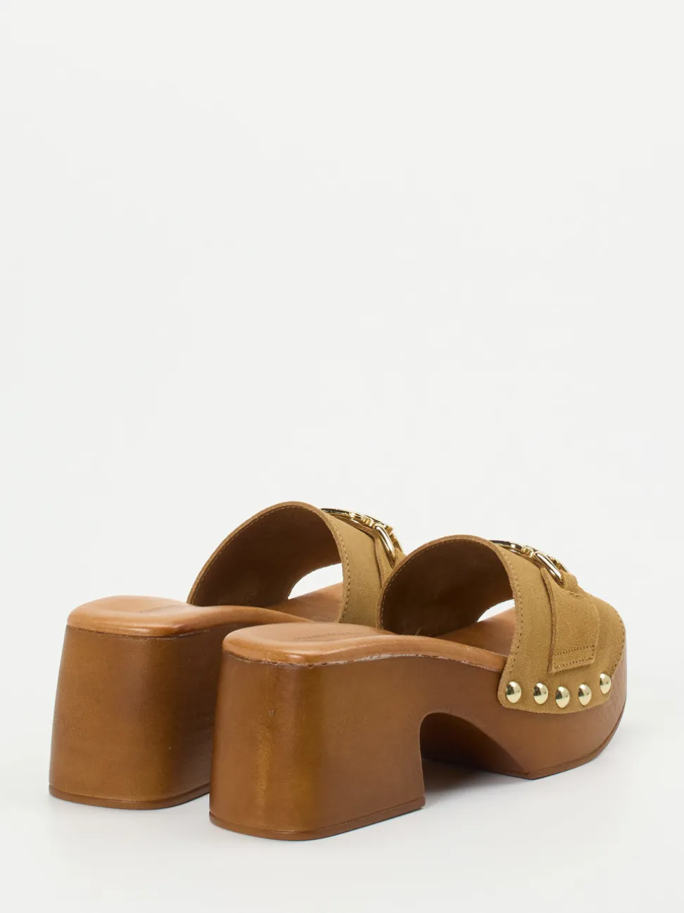 Konstantin Starke – Plateau-Mules aus Veloursleder cognac