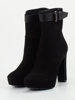 Konstantin Starke – Plateau-Stiefelette aus Veloursleder Schwarz