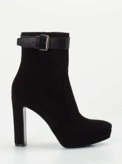Konstantin Starke – Plateau-Stiefelette aus Veloursleder Schwarz
