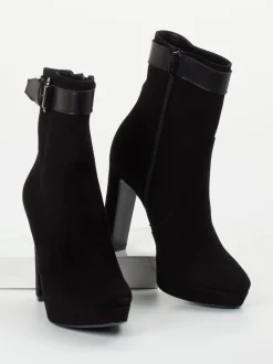 Konstantin Starke – Plateau-Stiefelette aus Veloursleder Schwarz