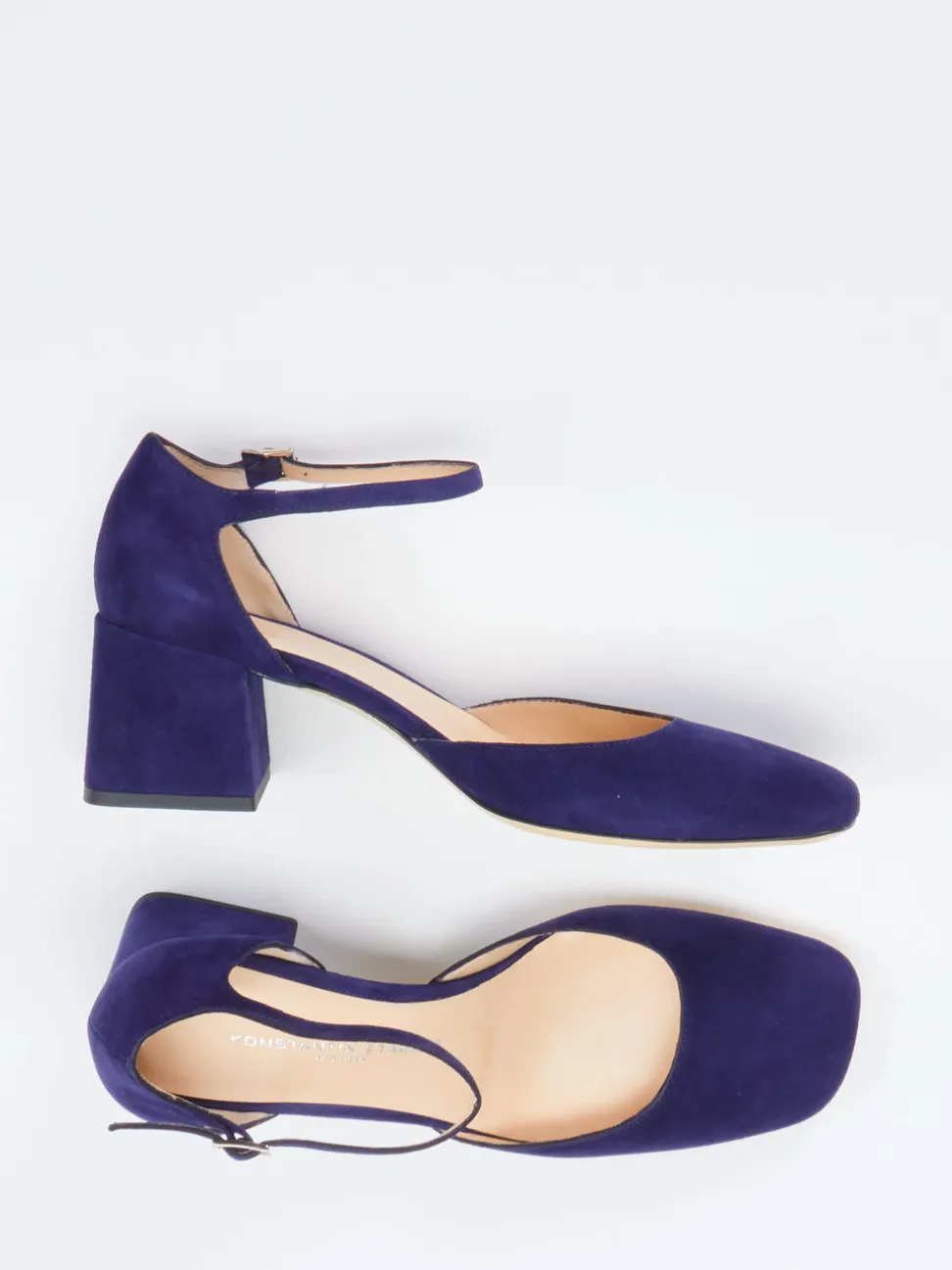 Konstantin Starke – Pumps aus Veloursleder tiefviolett