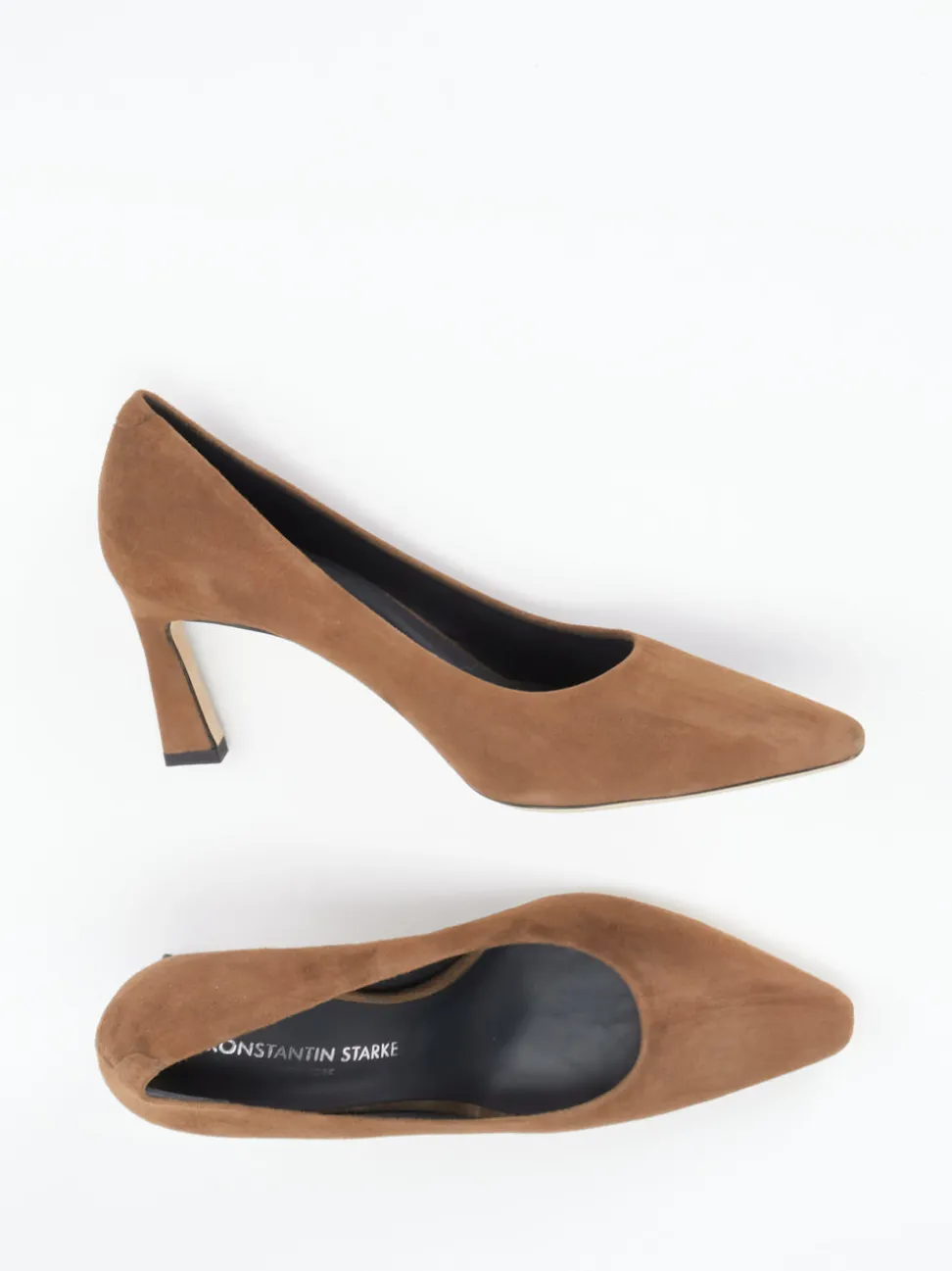Konstantin Starke – Pumps aus Veloursleder mittelbraun