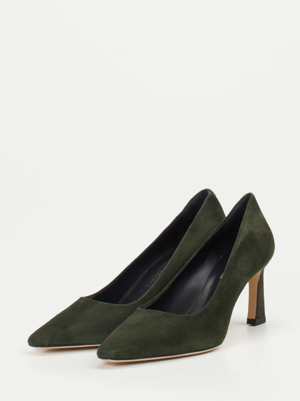 Konstantin Starke – Pumps aus Veloursleder Dunkeloliv