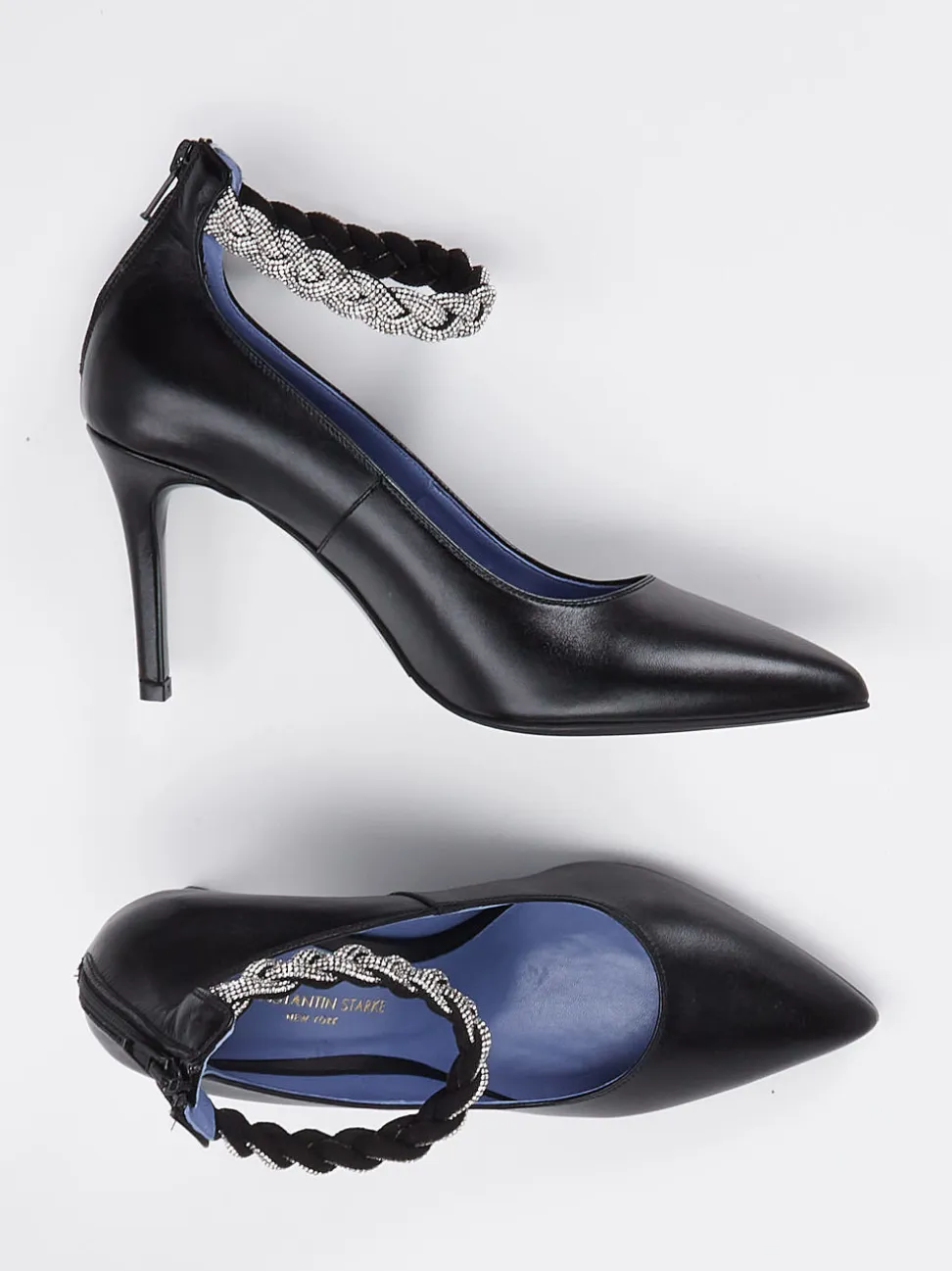 Konstantin Starke – Pumps aus Kalbleder mit Strassriemen