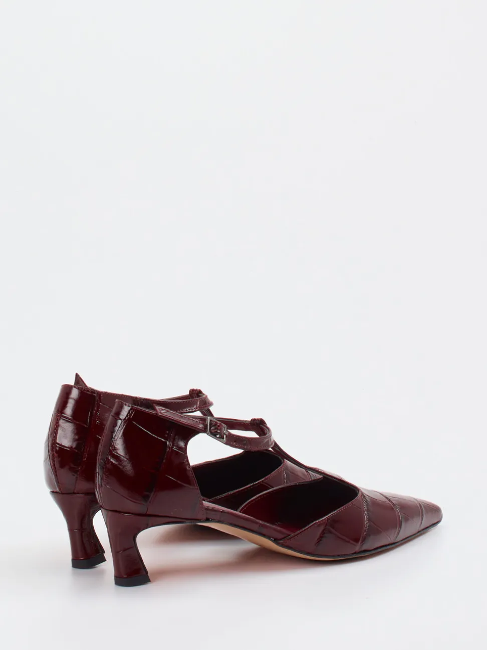 Konstantin Starke – Pumps aus geprägtem Krokoleder Bordeaux