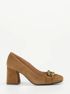 Konstantin Starke – Pumps aus Veloursleder cognacbraun