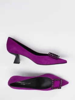 Konstantin Starke – Pumps aus Veloursleder Violett