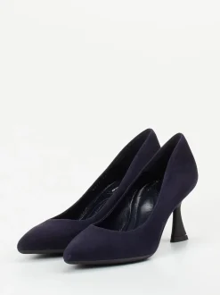 Konstantin Starke – Pumps aus Veloursleder tiefdunkelblau