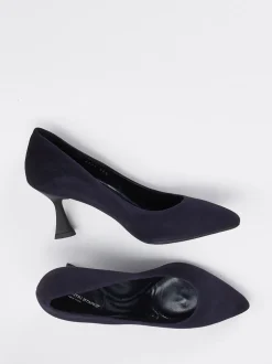 Konstantin Starke – Pumps aus Veloursleder tiefdunkelblau