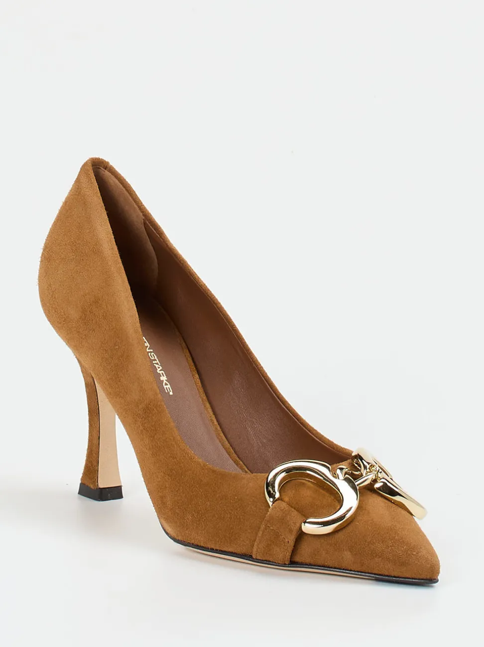 Konstantin Starke – Pumps aus Veloursleder cognacbraun