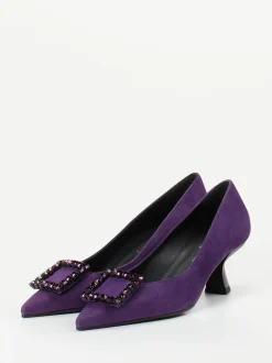 Konstantin Starke – Pumps aus Veloursleder Violett