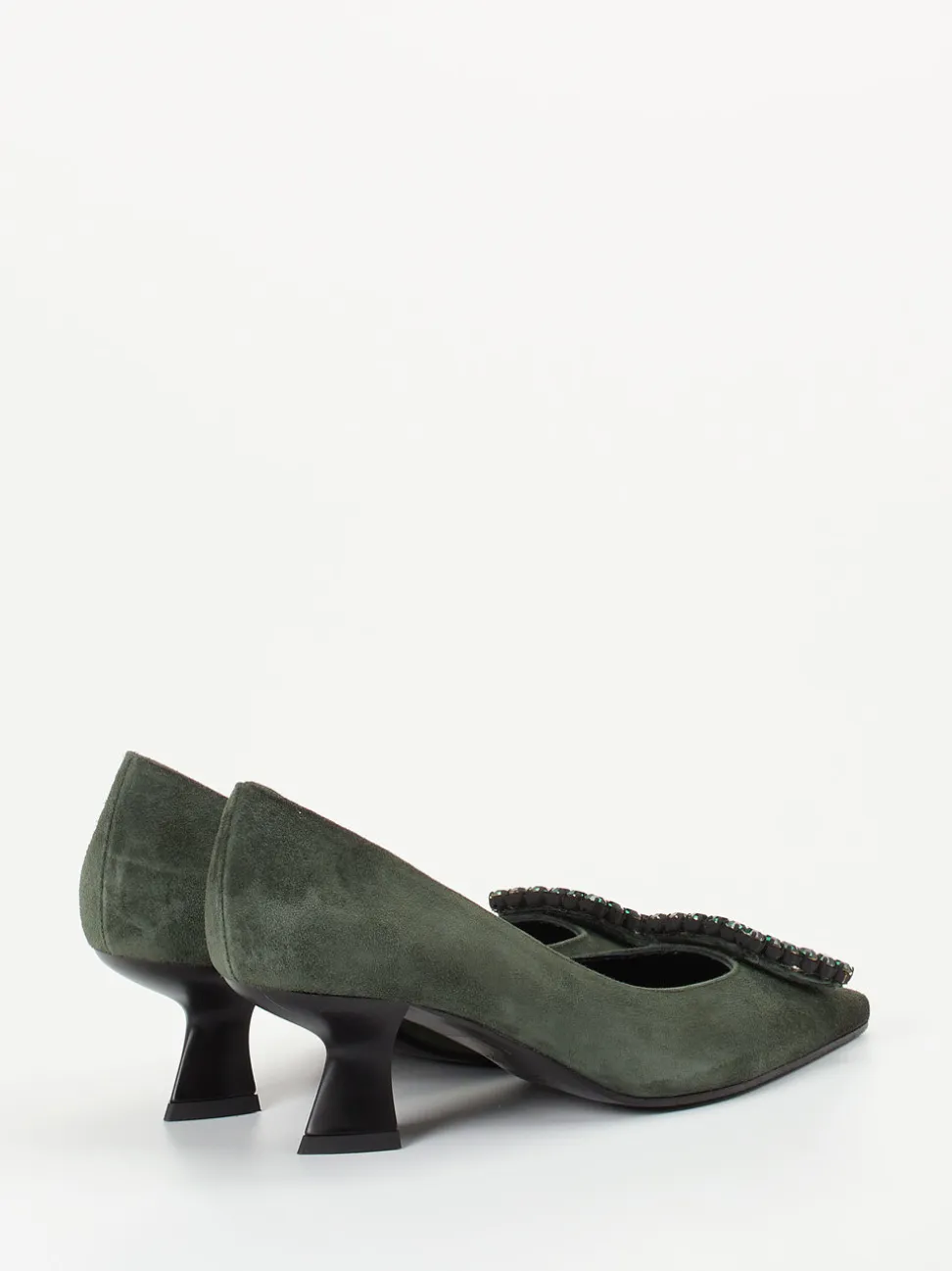 Konstantin Starke – Pumps aus Veloursleder tannengrün