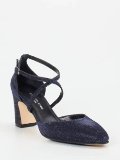 Konstantin Starke – Pumps aus Metallicleder Dunkelblau