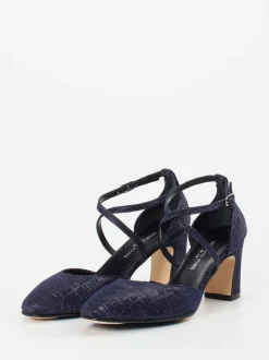 Konstantin Starke – Pumps aus Metallicleder Dunkelblau
