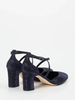 Konstantin Starke – Pumps aus Metallicleder Dunkelblau
