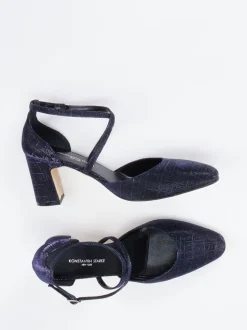 Konstantin Starke – Pumps aus Metallicleder Dunkelblau