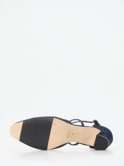 Konstantin Starke – Pumps aus Metallicleder Dunkelblau