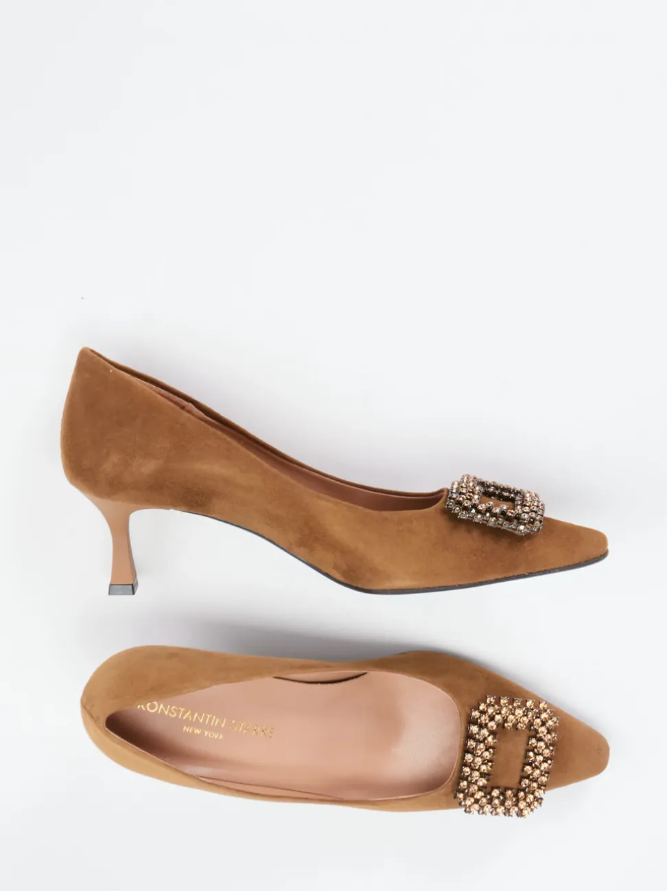Konstantin Starke – Pumps aus Veloursleder cognac