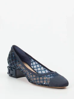 Konstantin Starke – Pumps aus Netz mit Pailletten blau