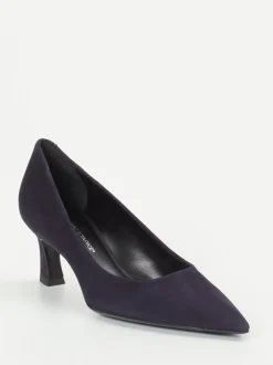 Konstantin Starke – Pumps aus Veloursleder tiefviolett