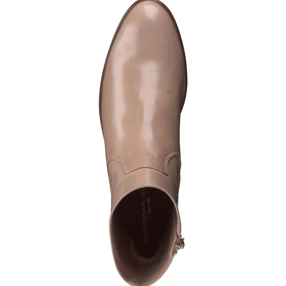 Konstantin Starke – Reißverschluss-Stiefeletten aus Lammleder beige