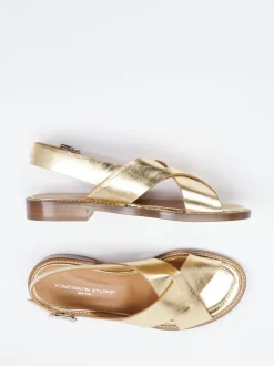 Konstantin Starke – Riemchensandale aus Metallicleder Gold