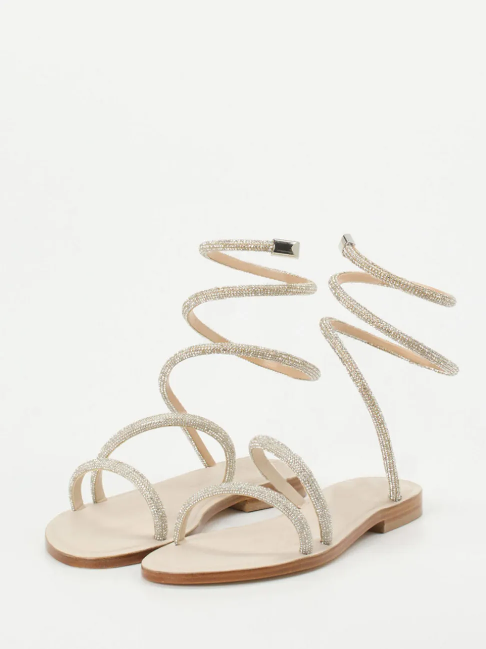 Konstantin Starke – Riemchensandale aus Metallicleder Beige