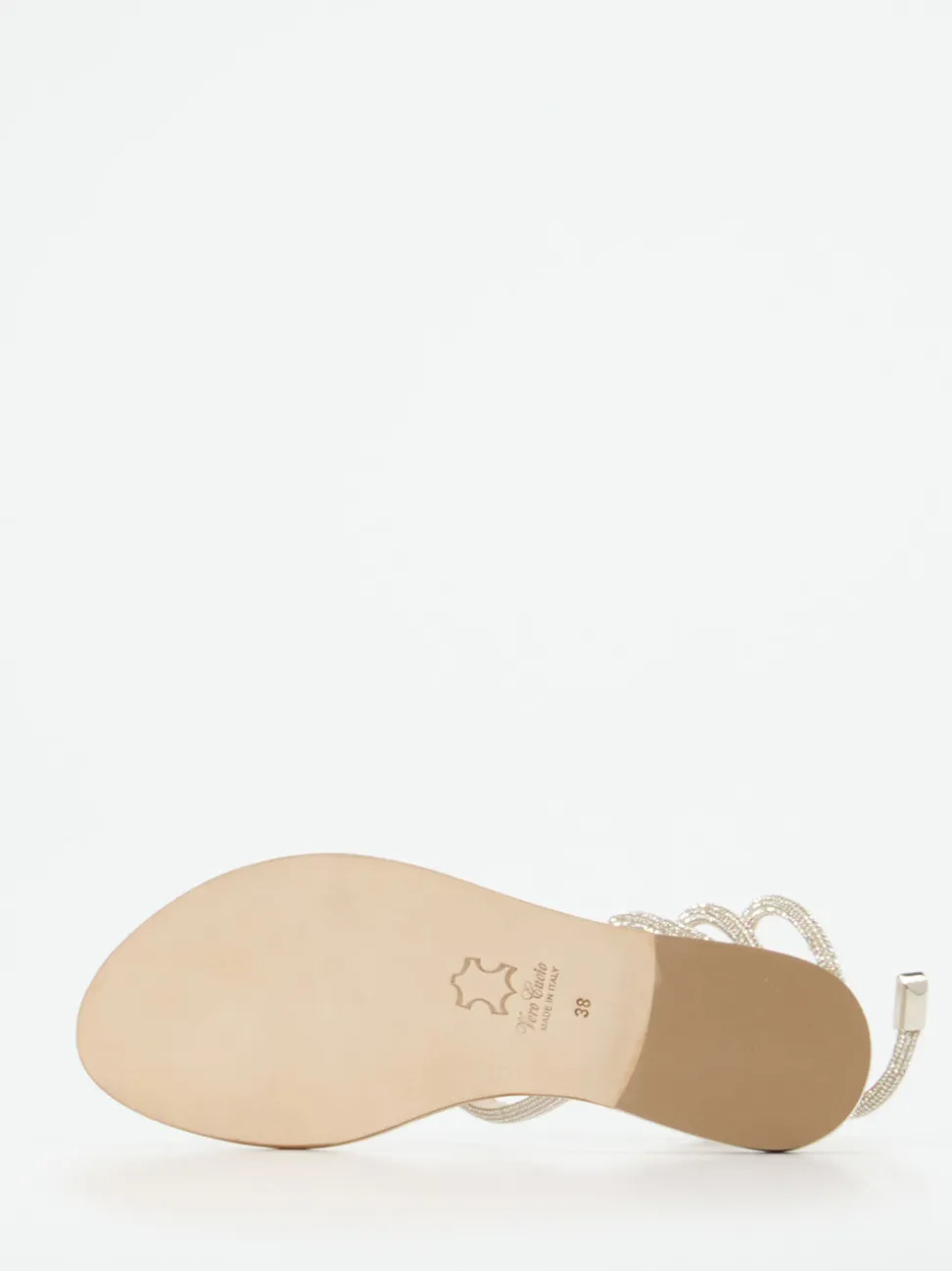 Konstantin Starke – Riemchensandale aus Metallicleder Beige