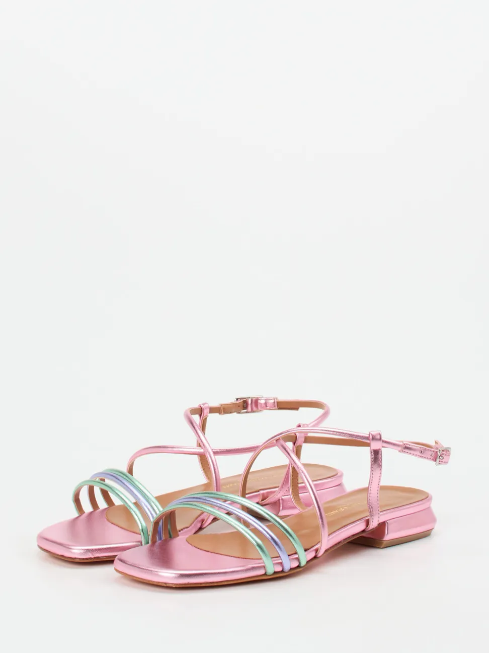 Konstantin Starke – Riemchensandale aus Metallicleder rosa
