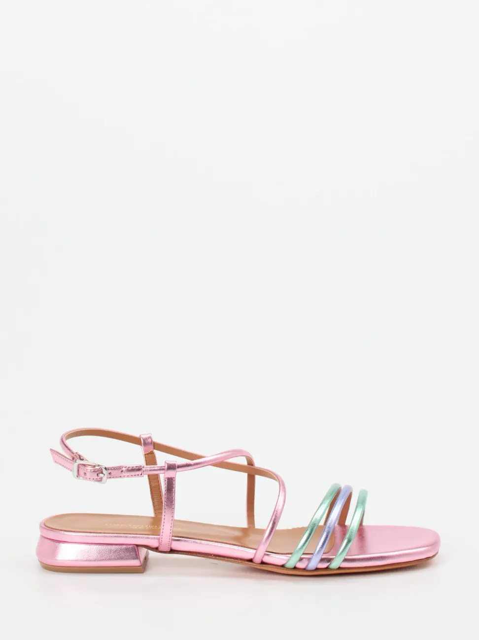 Konstantin Starke – Riemchensandale aus Metallicleder rosa