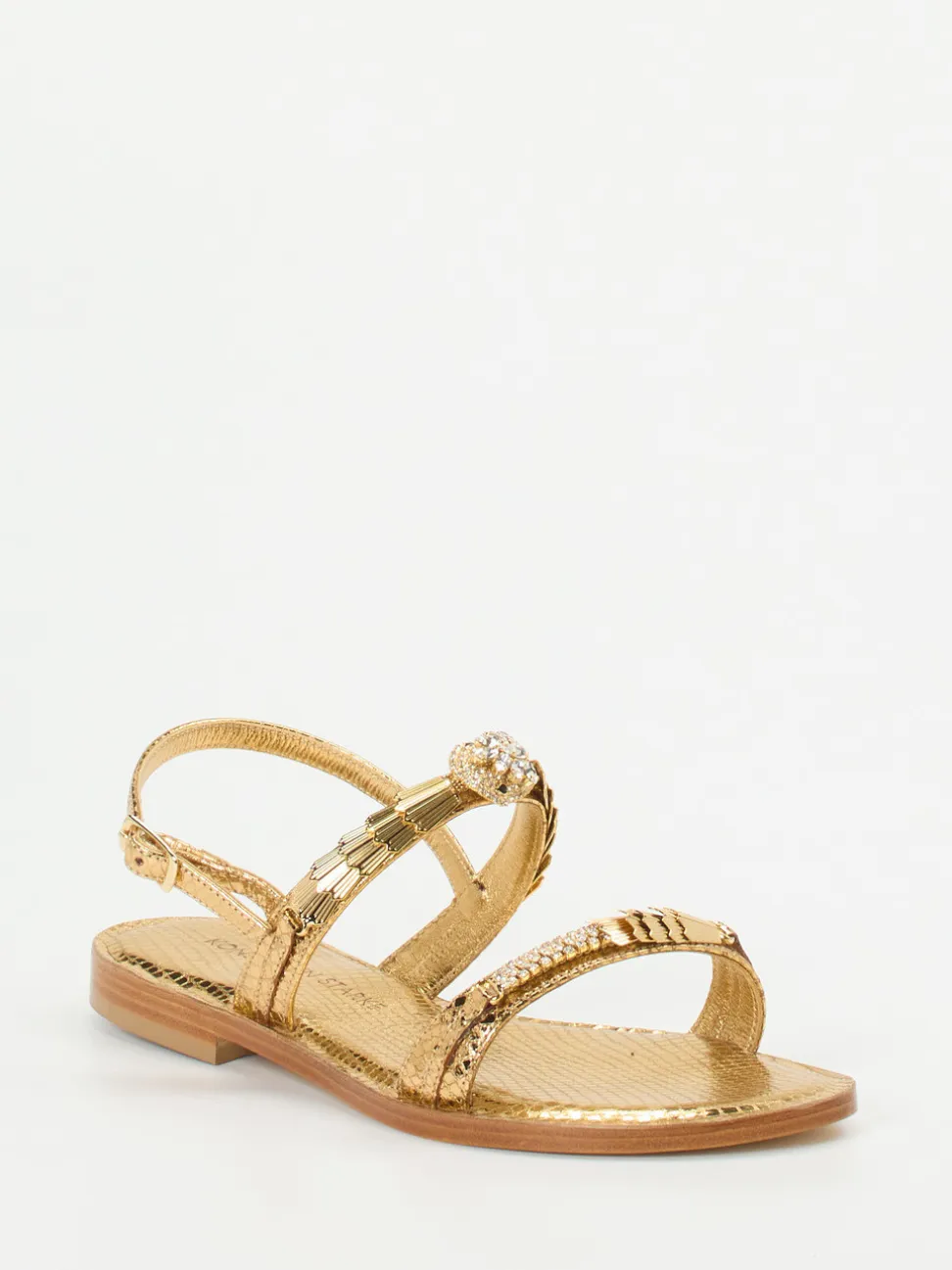 Konstantin Starke – Riemchensandalen aus Metallicleder gold