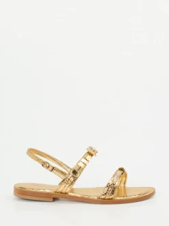 Konstantin Starke – Riemchensandalen aus Metallicleder gold