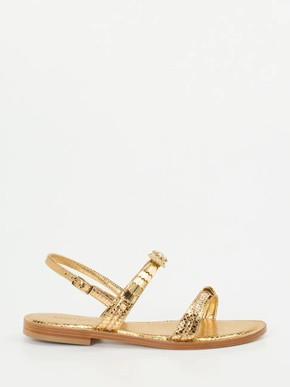 Konstantin Starke – Riemchensandalen aus Metallicleder gold