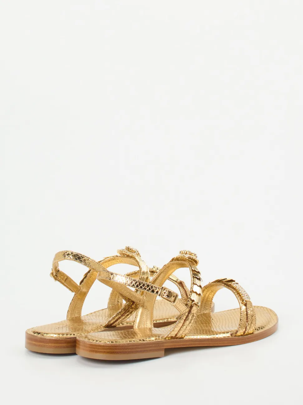 Konstantin Starke – Riemchensandalen aus Metallicleder gold