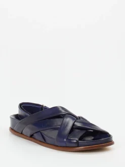 Konstantin Starke – Riemchensandalen aus Lammleder Dunkelblau