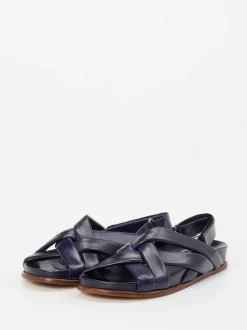Konstantin Starke – Riemchensandalen aus Lammleder Dunkelblau