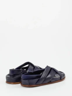 Konstantin Starke – Riemchensandalen aus Lammleder Dunkelblau